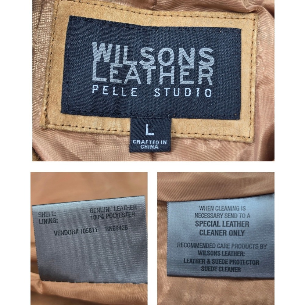 Vtg Wilsons Leather Womens L Suede Leather Jacket Western Festival Rodeo 3372 - Picture 6 of 9